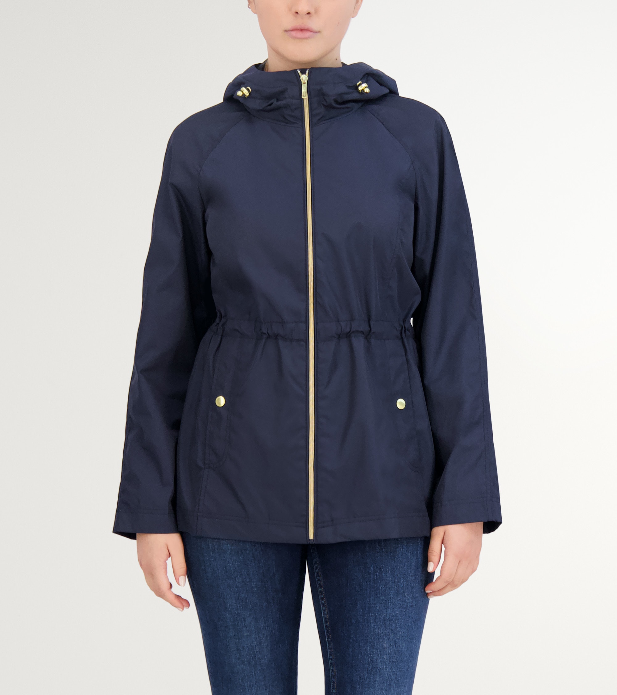 Women s Packable Travel Rain Anorak in Dark Blue Cole Haan